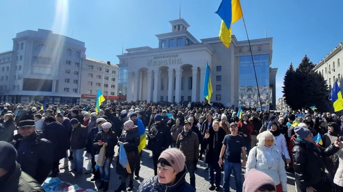 Pro-Ukrainian protests in occupied Kherson 